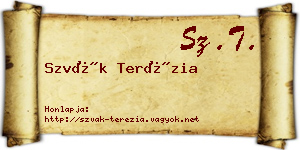 Szvák Terézia névjegykártya
